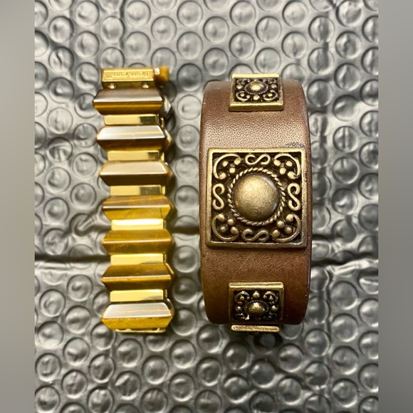 Rustic Cuff Brown & Gold Bracelet Bundle - Picture 1 of 8